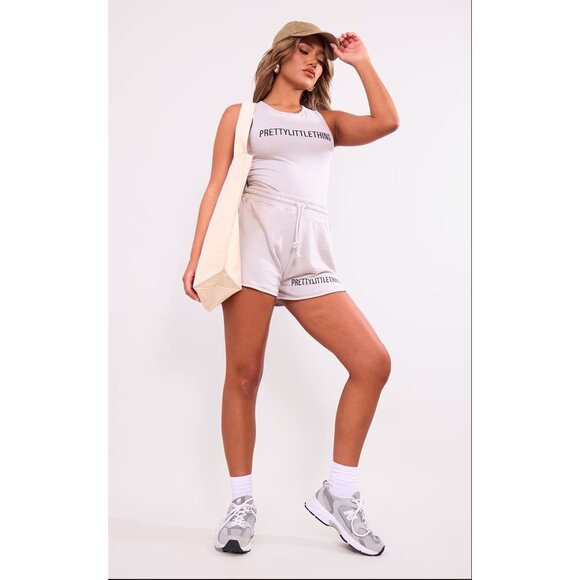 PRETTYLITTLETHING Washed Racer Bodysuit In Ash Grey - Size Small‎ - Picture 3 of 8